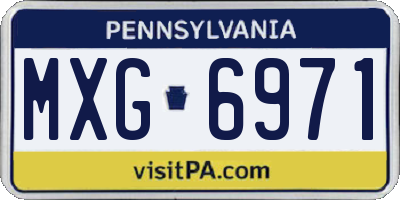 PA license plate MXG6971