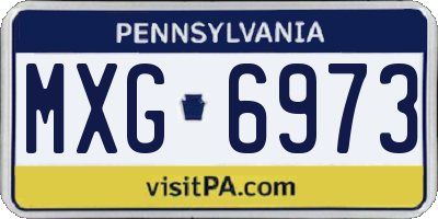 PA license plate MXG6973