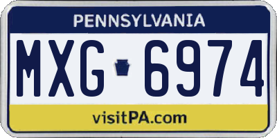 PA license plate MXG6974