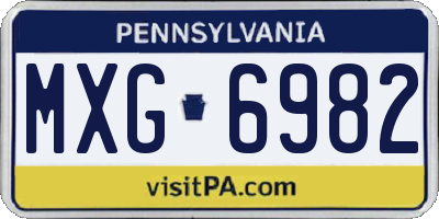 PA license plate MXG6982