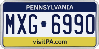 PA license plate MXG6990