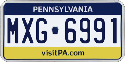 PA license plate MXG6991