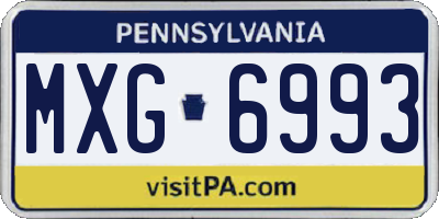 PA license plate MXG6993