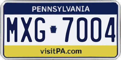 PA license plate MXG7004
