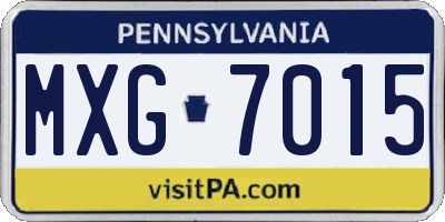 PA license plate MXG7015