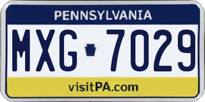 PA license plate MXG7029