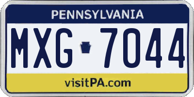 PA license plate MXG7044