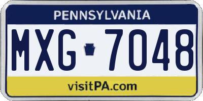 PA license plate MXG7048