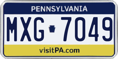 PA license plate MXG7049
