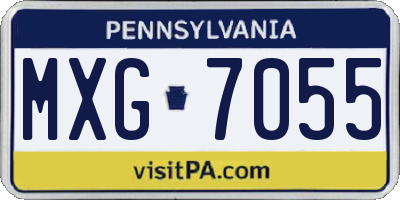 PA license plate MXG7055