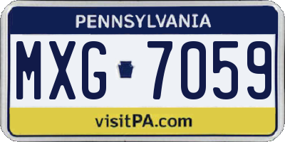 PA license plate MXG7059