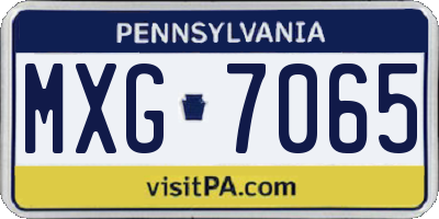 PA license plate MXG7065