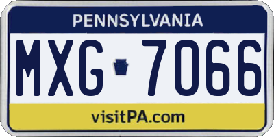 PA license plate MXG7066
