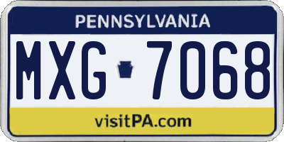 PA license plate MXG7068