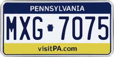 PA license plate MXG7075