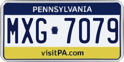 PA license plate MXG7079