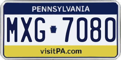 PA license plate MXG7080