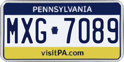 PA license plate MXG7089