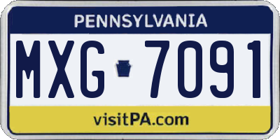PA license plate MXG7091