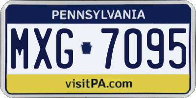 PA license plate MXG7095