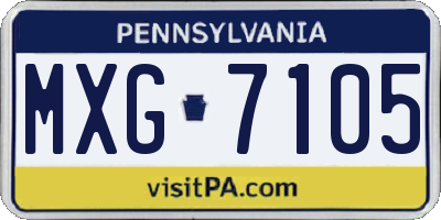 PA license plate MXG7105