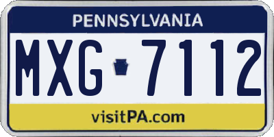 PA license plate MXG7112