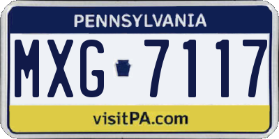 PA license plate MXG7117