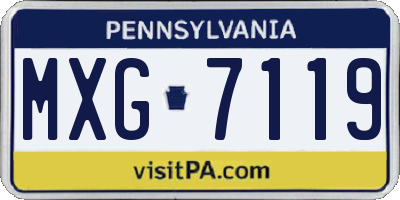 PA license plate MXG7119