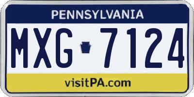 PA license plate MXG7124