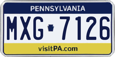 PA license plate MXG7126