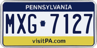 PA license plate MXG7127