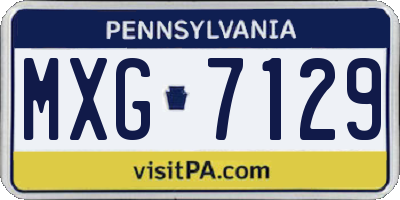 PA license plate MXG7129