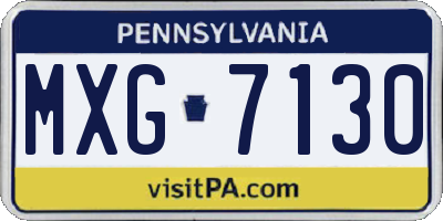 PA license plate MXG7130