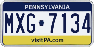 PA license plate MXG7134