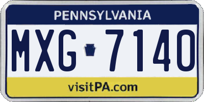PA license plate MXG7140