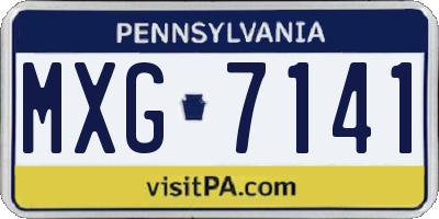 PA license plate MXG7141