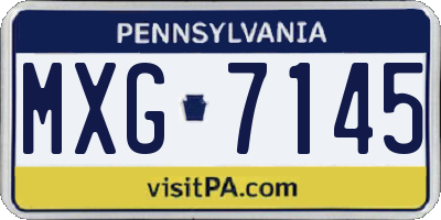 PA license plate MXG7145
