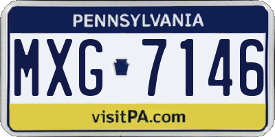 PA license plate MXG7146