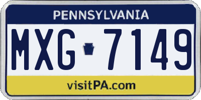 PA license plate MXG7149