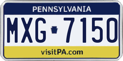 PA license plate MXG7150