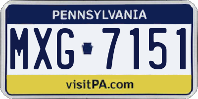 PA license plate MXG7151