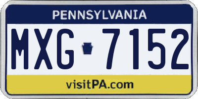 PA license plate MXG7152