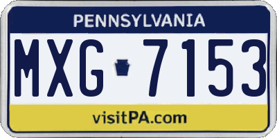 PA license plate MXG7153