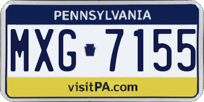 PA license plate MXG7155