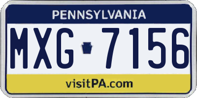 PA license plate MXG7156