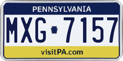 PA license plate MXG7157