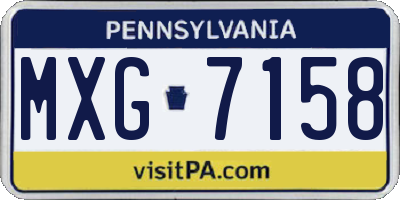 PA license plate MXG7158