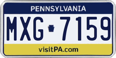 PA license plate MXG7159
