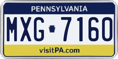 PA license plate MXG7160