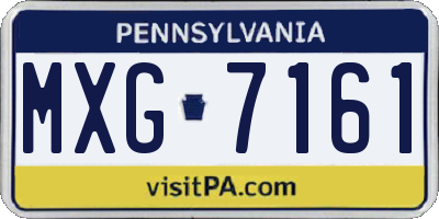 PA license plate MXG7161